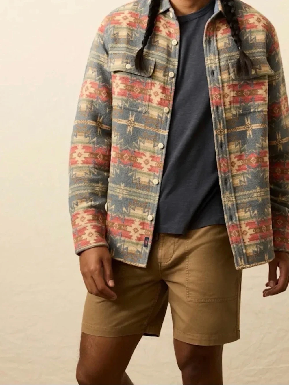 Faherty Multi-Color Patterned Lightweight Shacket NWT XL